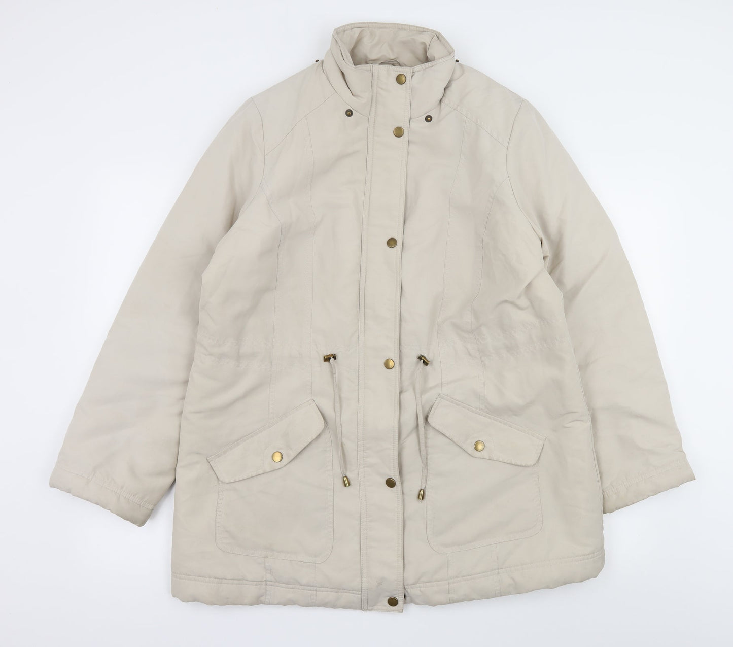 Womens UK Size 14 BHS Beige Quilted Coat