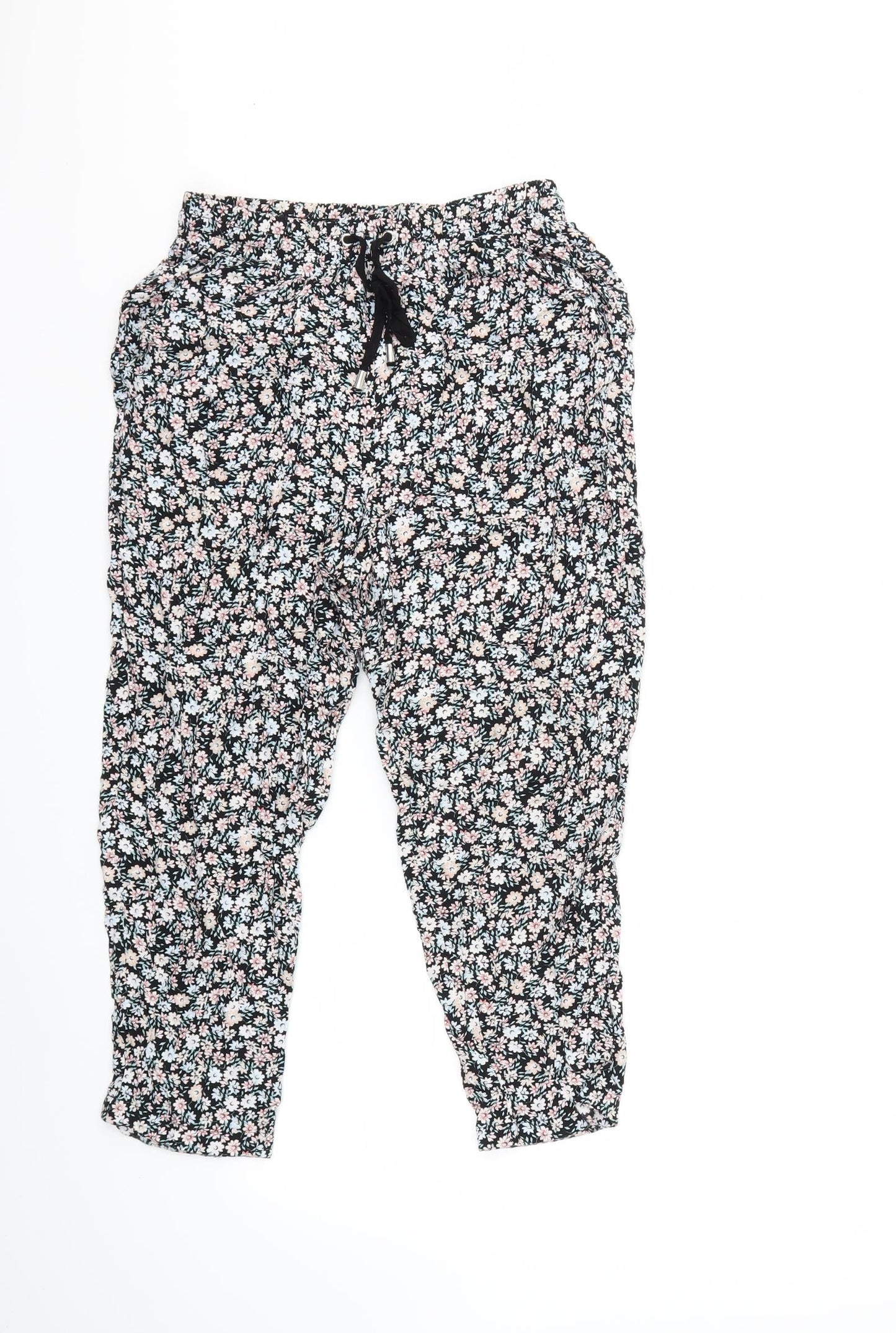 New Look Womens Pink Floral  Trousers  Size 8 L20 in