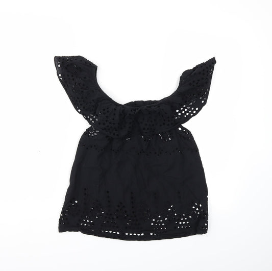 Papaya Womens Black   Basic Blouse Size 10