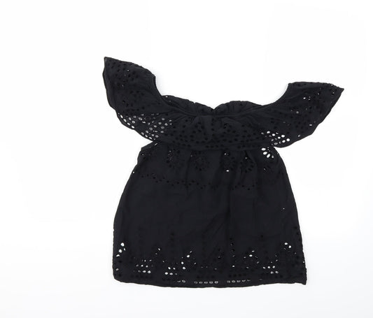 Papaya Womens Black   Basic Blouse Size 10