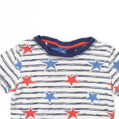 Tu Girls White Striped  Basic T-Shirt Size 5-6 Years