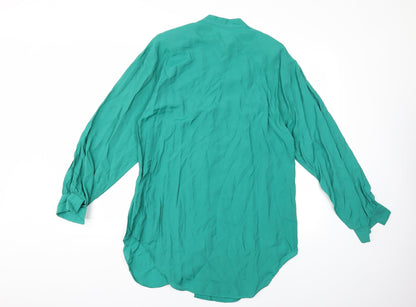 Womens UK Size 14 Damart Green Basic Button-Up