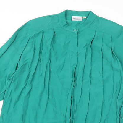 Womens UK Size 14 Damart Green Basic Button-Up
