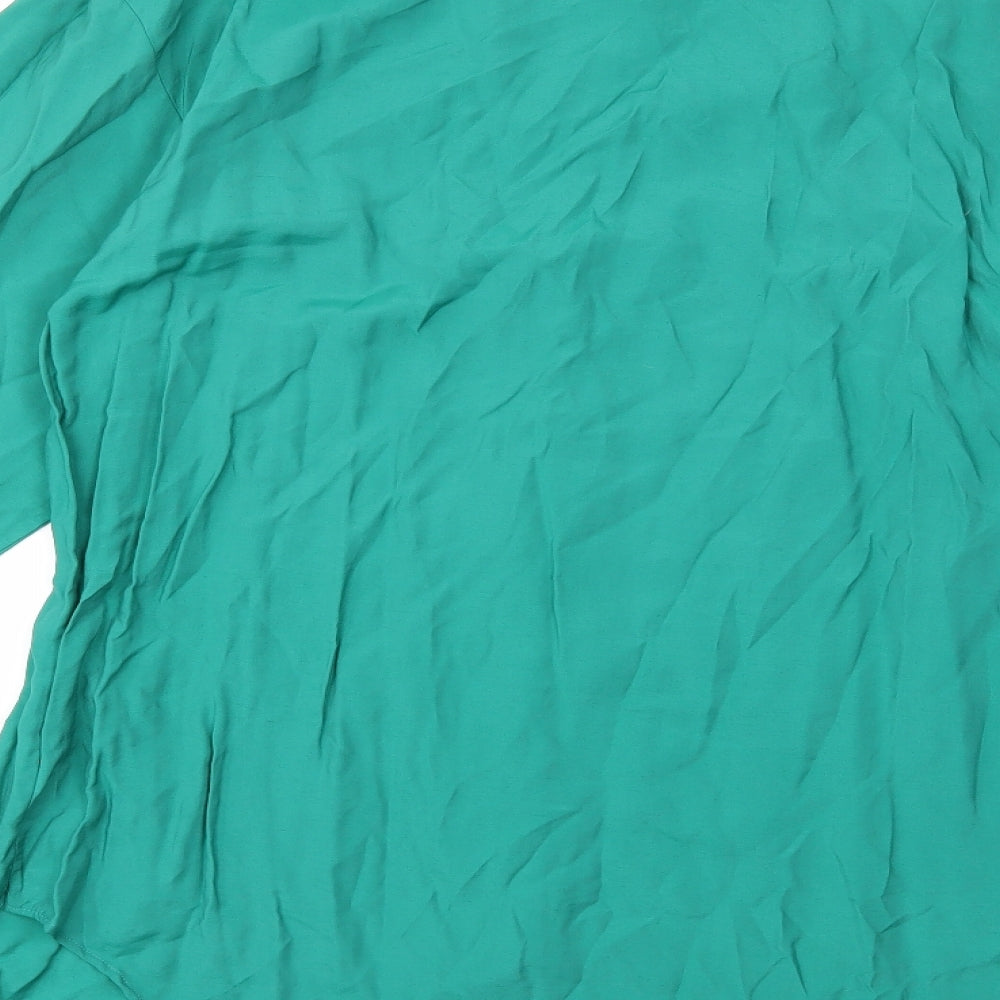 Womens UK Size 14 Damart Green Basic Button-Up