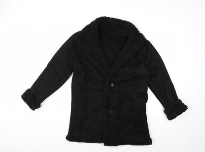 Preworn Womens Black   Overcoat Coat Size L