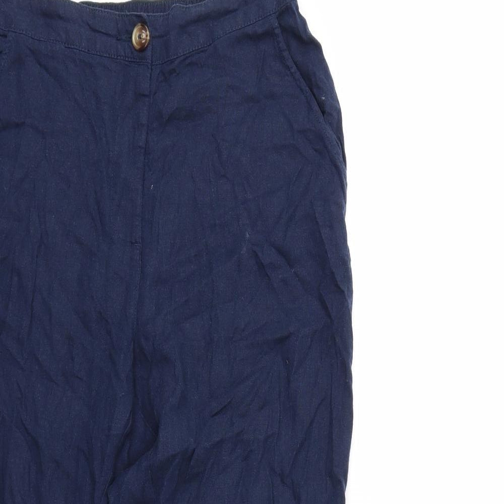 Womens UK Size 8 Peacocks Regular Fit  Blue Trousers