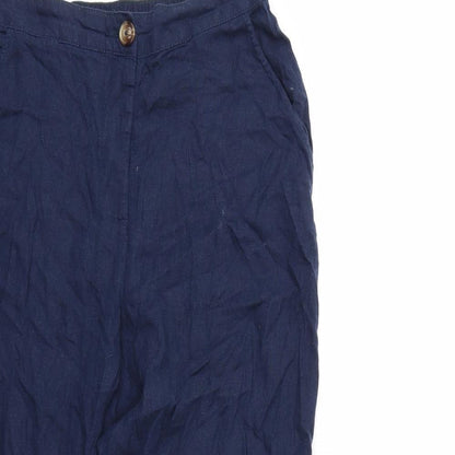 Womens UK Size 8 Peacocks Regular Fit  Blue Trousers