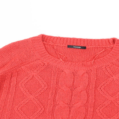 George Womens Red  Knit Pullover Jumper Size 16