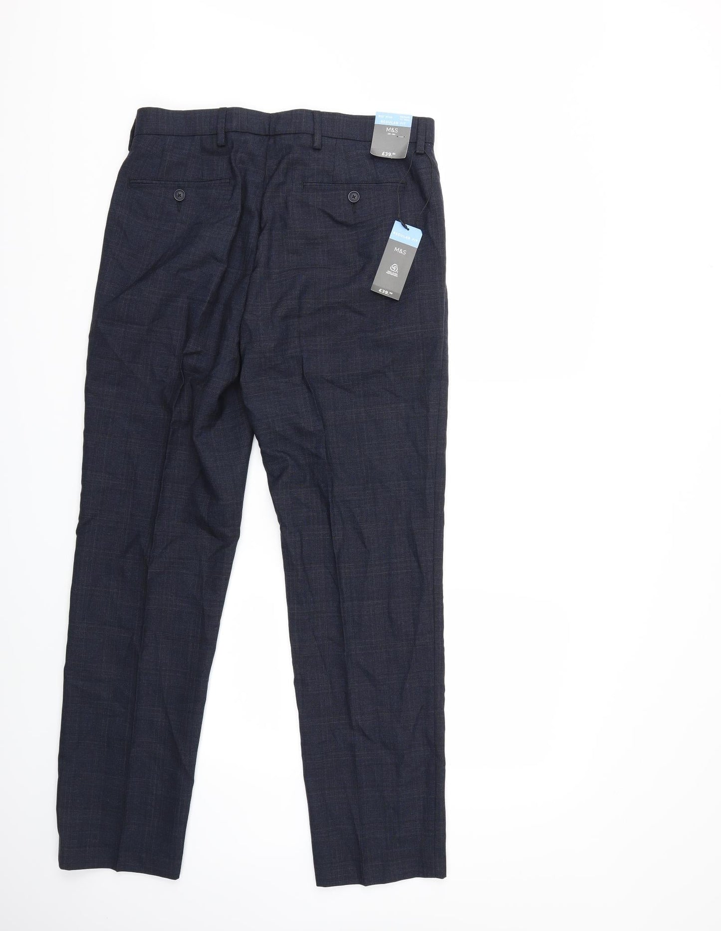 Womens UK Size 32 in Marks and Spencer Regular Fit  Blue Trousers