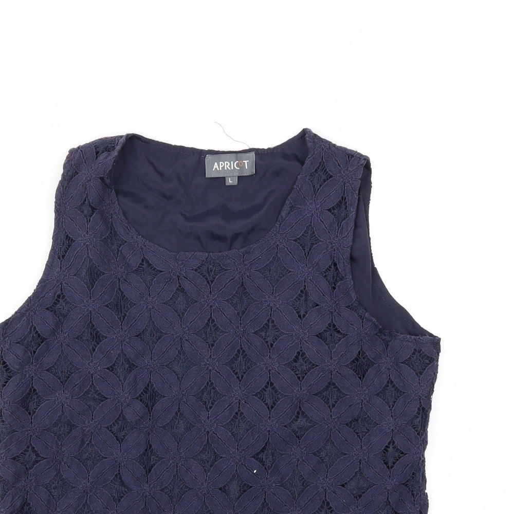 Womens UK Size L Apricot Blue Basic Blouse