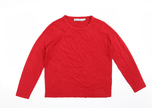 Pure & Natural Womens Red   Pullover Jumper Size 14