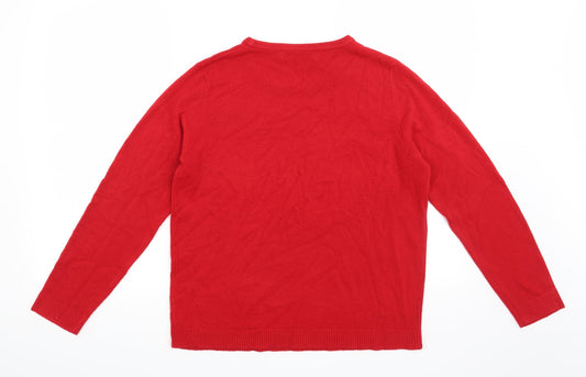 Pure & Natural Womens Red   Pullover Jumper Size 14