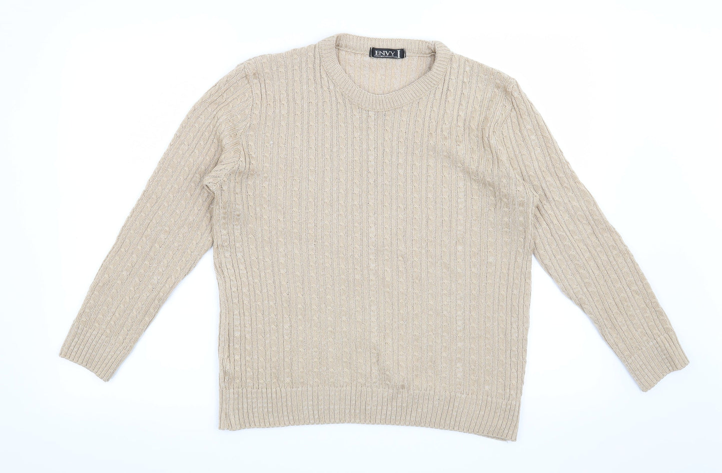 Envy Womens Beige   Pullover Jumper Size M