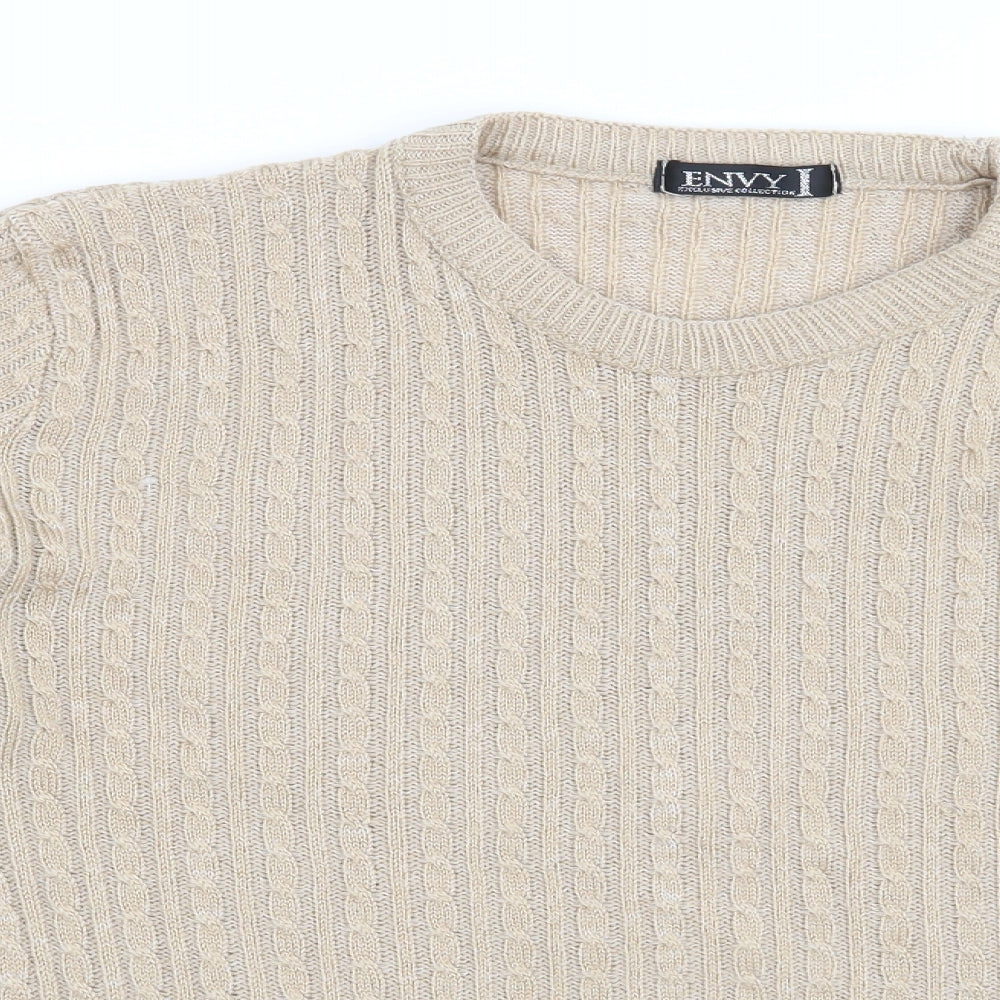 Envy Womens Beige   Pullover Jumper Size M