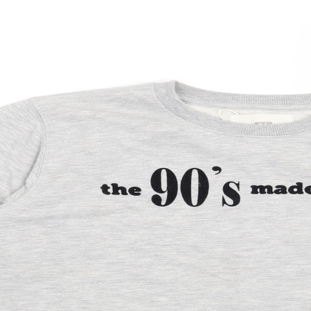 Stradivarius Womens Grey   Henley Sweatshirt Size S  - The 90's made me do it