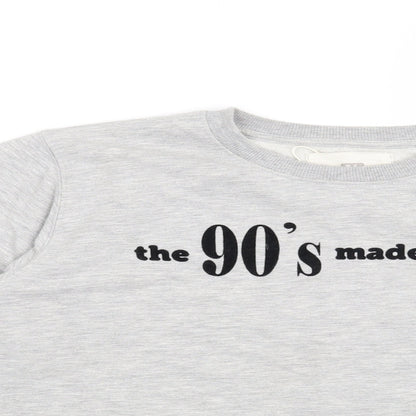 Stradivarius Womens Grey   Henley Sweatshirt Size S  - The 90's made me do it
