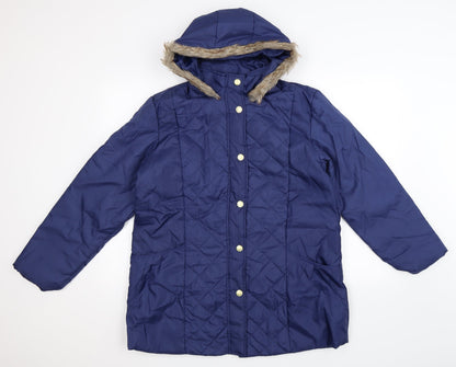 Anne De Lancay Womens Blue   Jacket Coat Size M