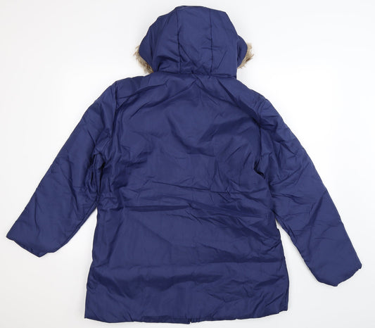 Anne De Lancay Womens Blue   Jacket Coat Size M