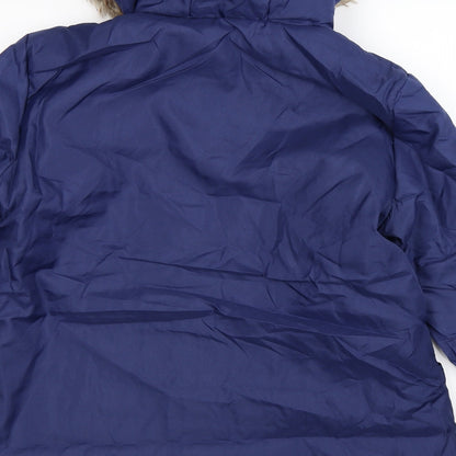 Anne De Lancay Womens Blue   Jacket Coat Size M
