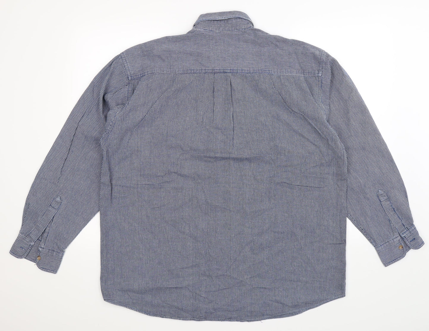 Mens UK Size L Trader Blue  Button-Up Long Sleeve Casual Shirt