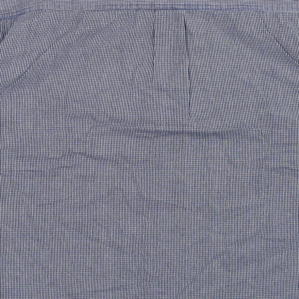 Mens UK Size L Trader Blue  Button-Up Long Sleeve Casual Shirt