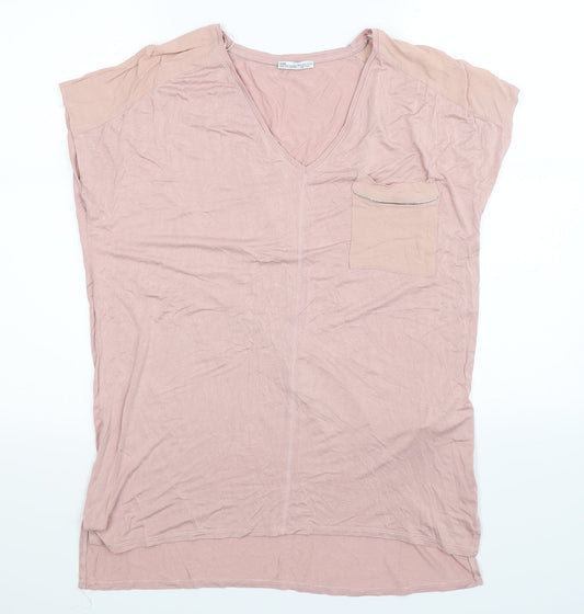 Womens UK Size M Zara Pink Basic Tank