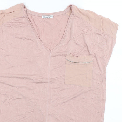 Womens UK Size M Zara Pink Basic Tank