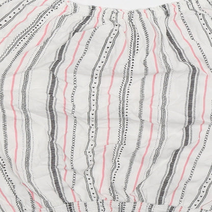 H&M Girls White Striped  Basic Blouse Size 14 Years