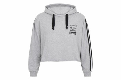 Love Island Womens Grey Striped  Pullover Hoodie Size 12