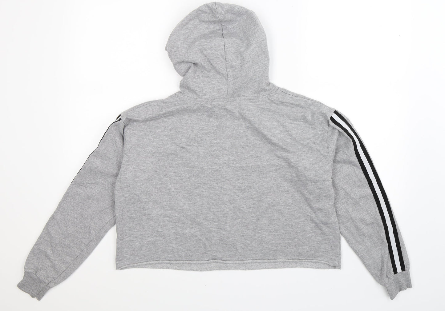Love Island Womens Grey Striped  Pullover Hoodie Size 12