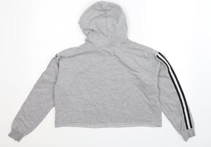 Love Island Womens Grey Striped  Pullover Hoodie Size 12