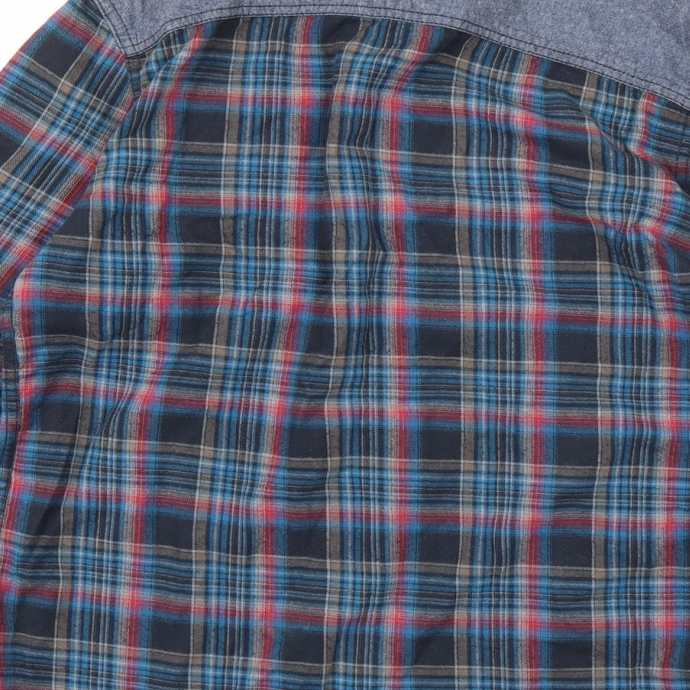 F&F Mens Blue Check   Button-Up Size S