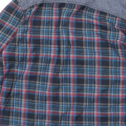 F&F Mens Blue Check   Button-Up Size S