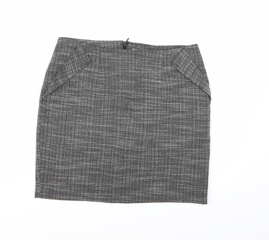 FOREVER 21 Womens Grey Check  A-Line Skirt Size S