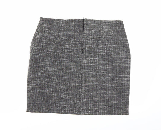 FOREVER 21 Womens Grey Check  A-Line Skirt Size S