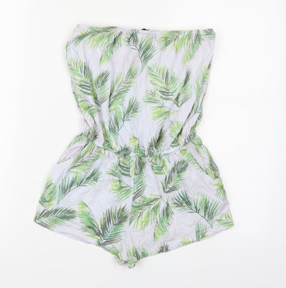 FOREVER 21 Womens Blue Floral  Playsuit One-Piece Size S L3 in