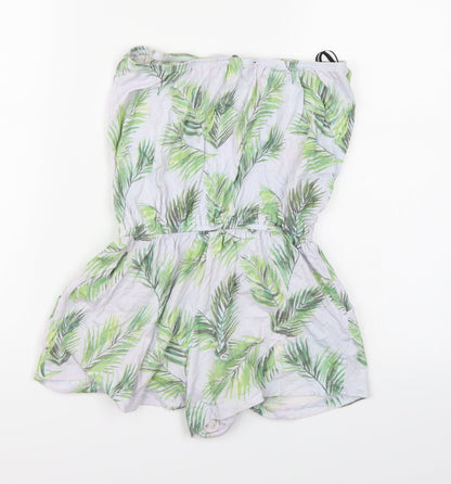 FOREVER 21 Womens Blue Floral  Playsuit One-Piece Size S L3 in