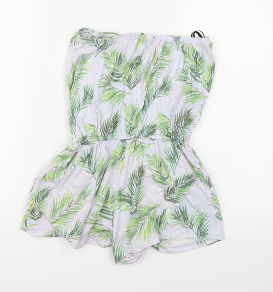 FOREVER 21 Womens Blue Floral  Playsuit One-Piece Size S L3 in