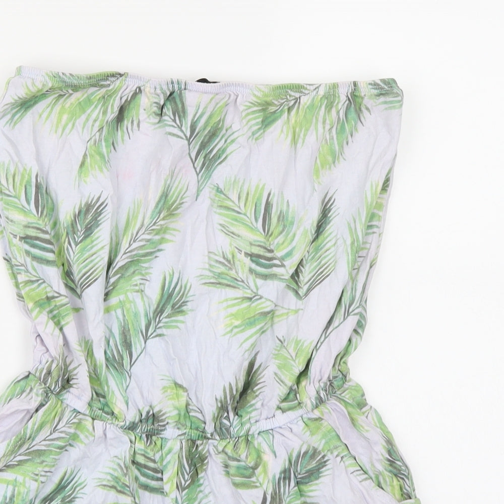 FOREVER 21 Womens Blue Floral  Playsuit One-Piece Size S L3 in