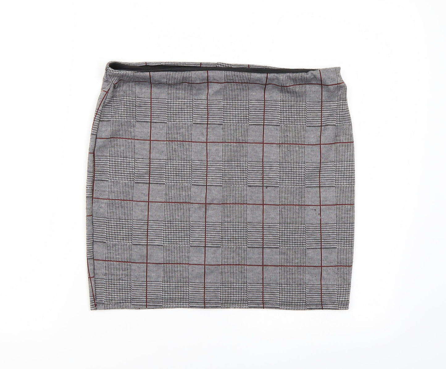 Primark Womens Grey Check  A-Line Skirt Size 14