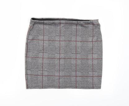 Primark Womens Grey Check  A-Line Skirt Size 14