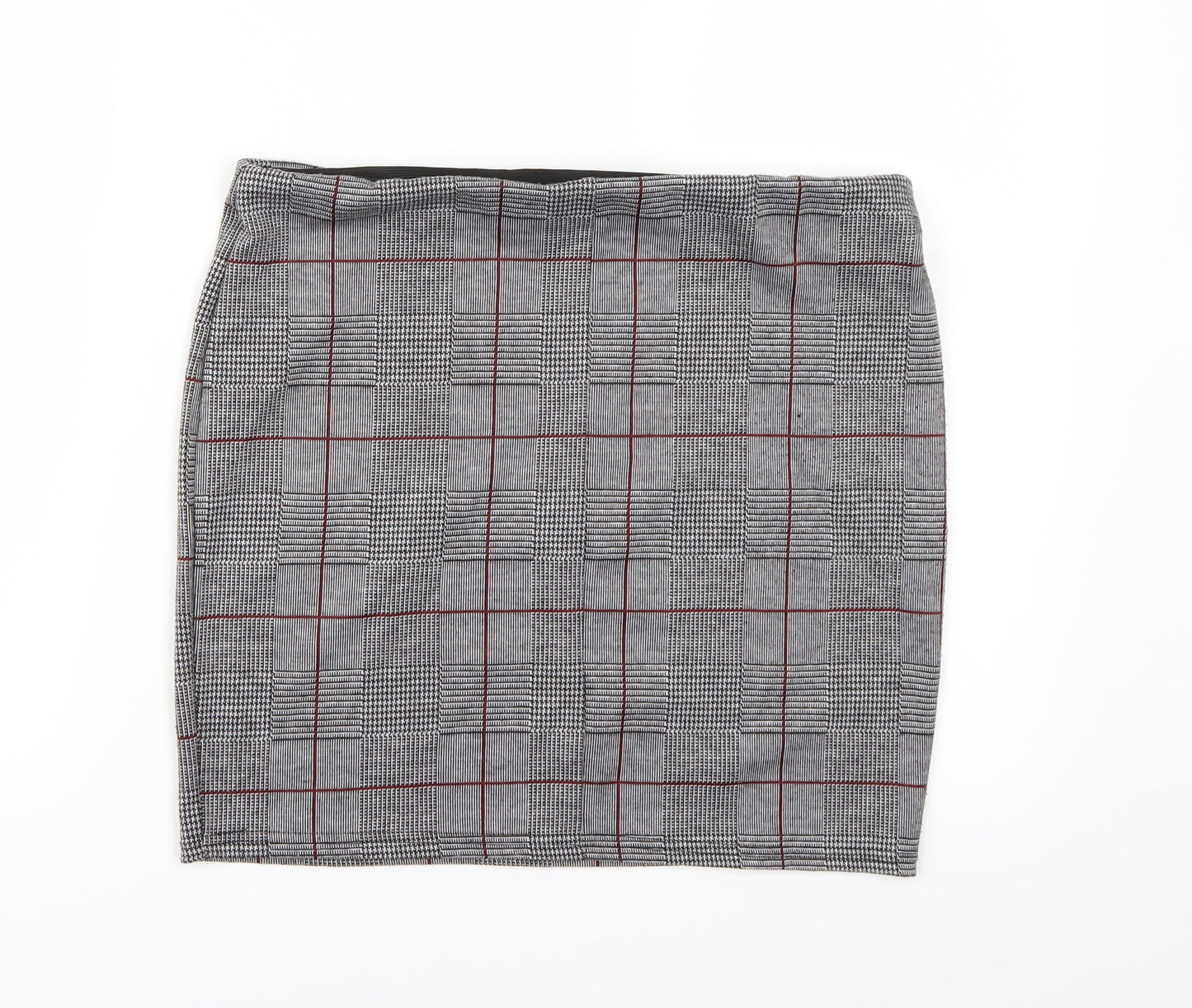Primark Womens Grey Check  A-Line Skirt Size 14