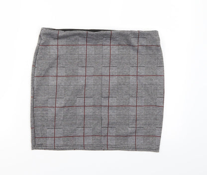 Primark Womens Grey Check  A-Line Skirt Size 14