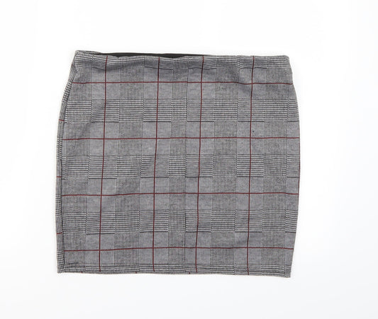 Primark Womens Grey Check  A-Line Skirt Size 14