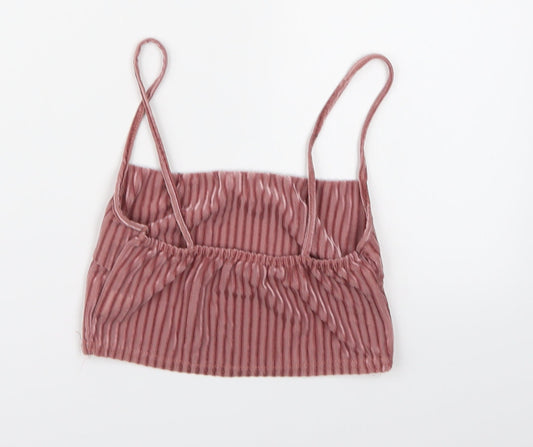 Womens UK Size 6 New Look Pink Cropped Tank