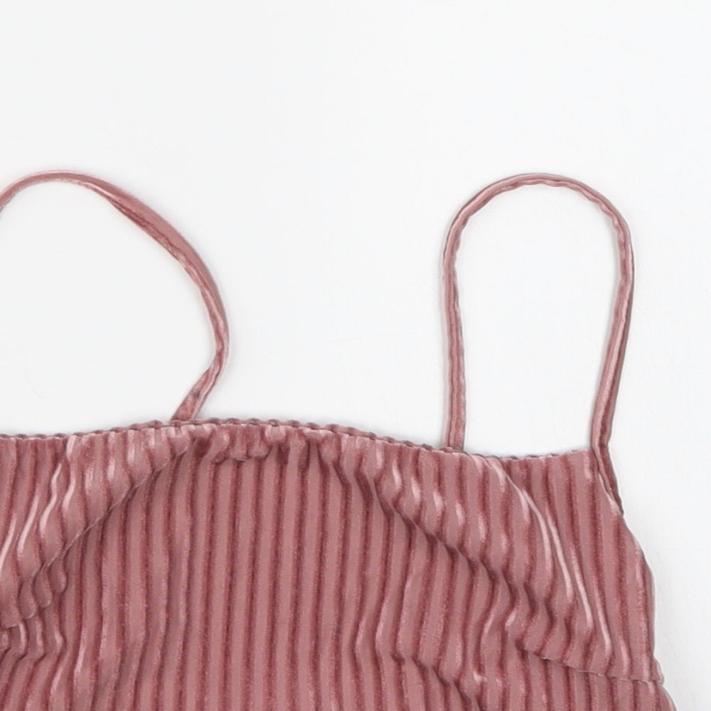 Womens UK Size 6 New Look Pink Cropped Tank