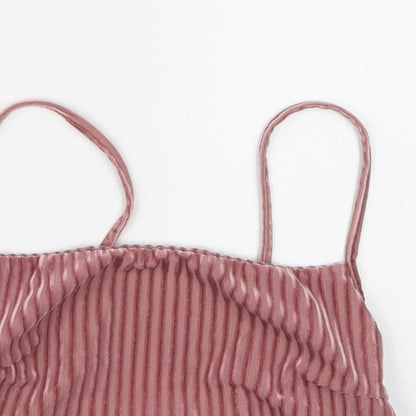 Womens UK Size 6 New Look Pink Cropped Tank