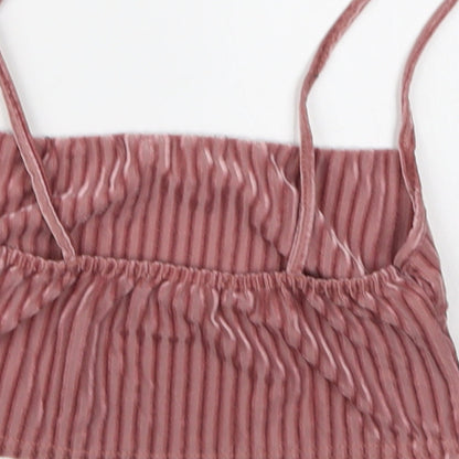 Womens UK Size 6 New Look Pink Cropped Tank