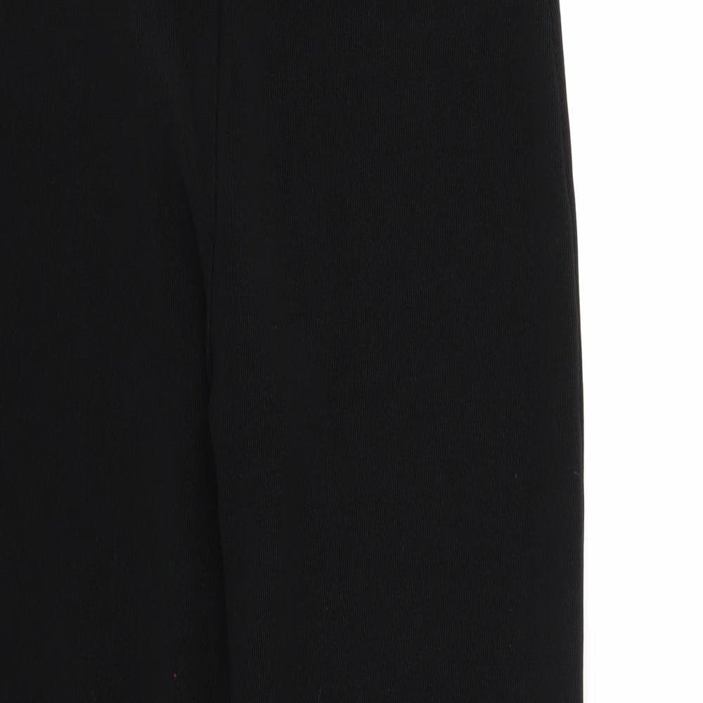 Womens UK Size L Preworn Regular Fit  Black Trousers