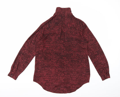 Garfield & Marks Womens Red Animal Print  Basic Blouse Size 8